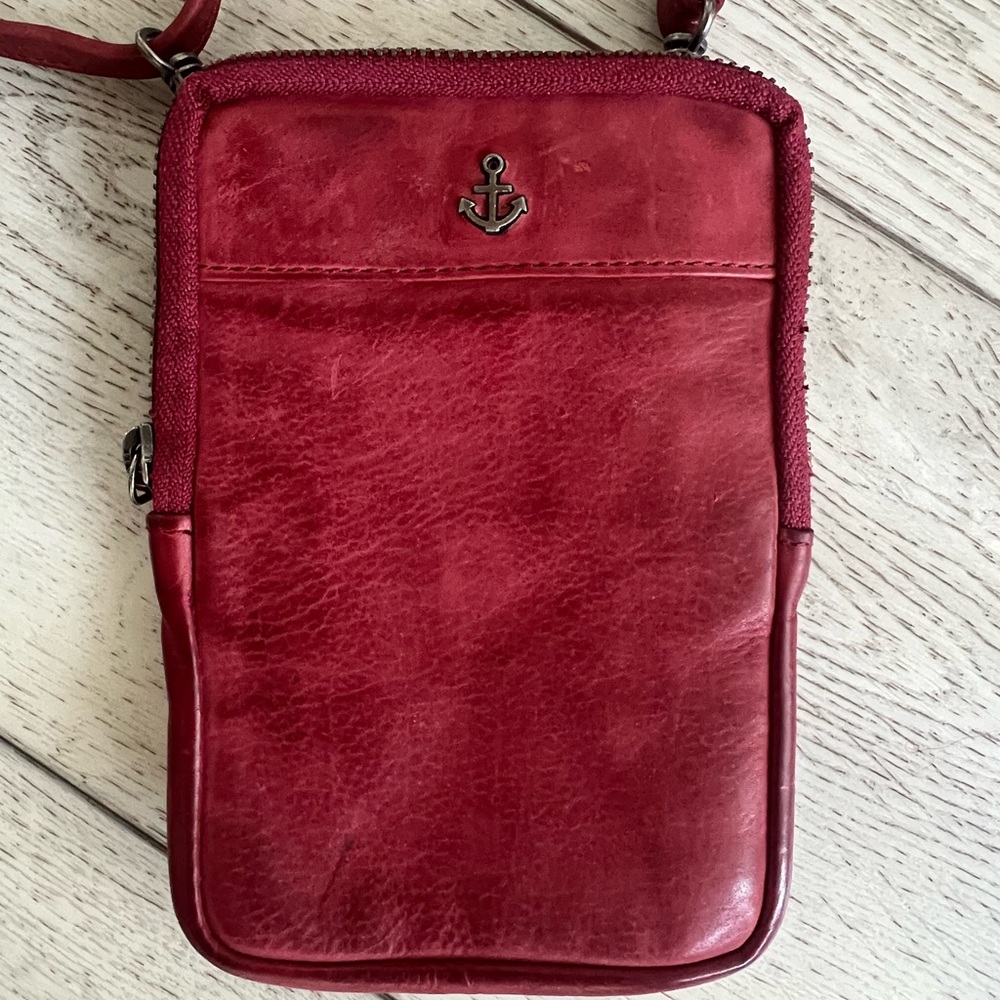 Harbour 2nd Benita Crossbody Bag Dark Red Leather Phone Case Purse - Picture 4 of 9